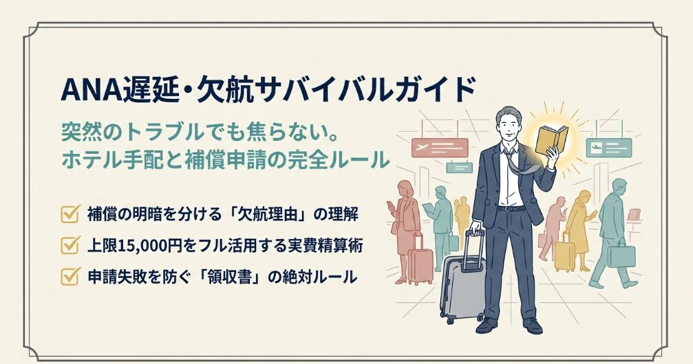 【2026年最新】ANA欠航時の迅速対応ガイド：振替便の手配、払い戻し手順と補償規定のすべて