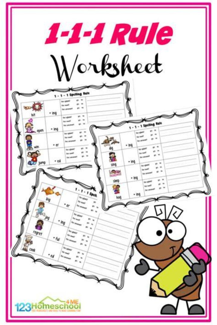 1-1-1 Rule Worksheet PDF for Easy Practice