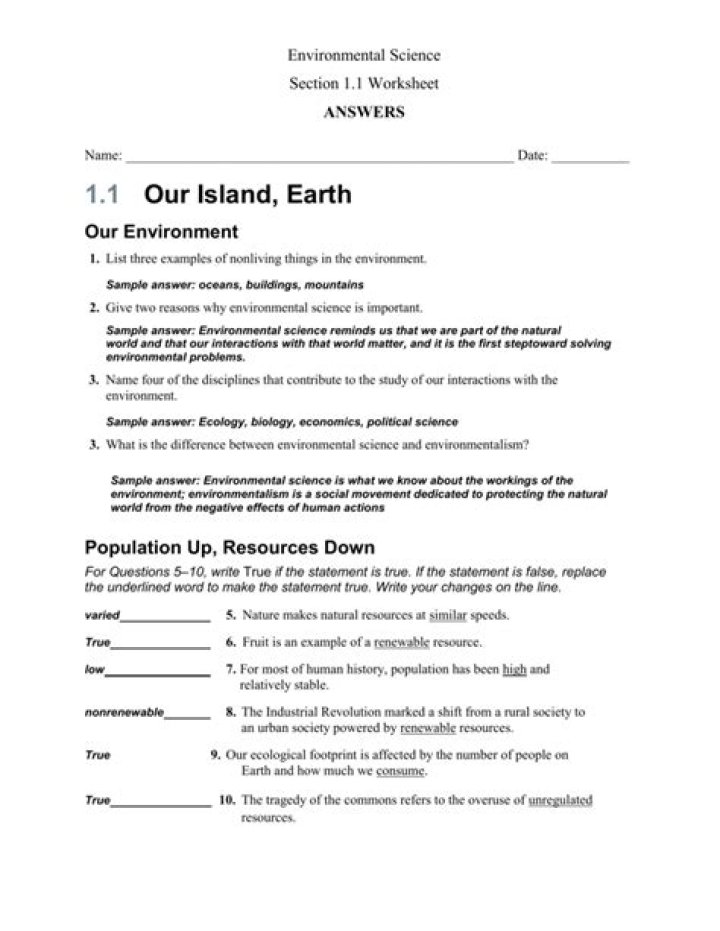 1.1 Our Island Earth PDF Answer Key – Official Solution Guide