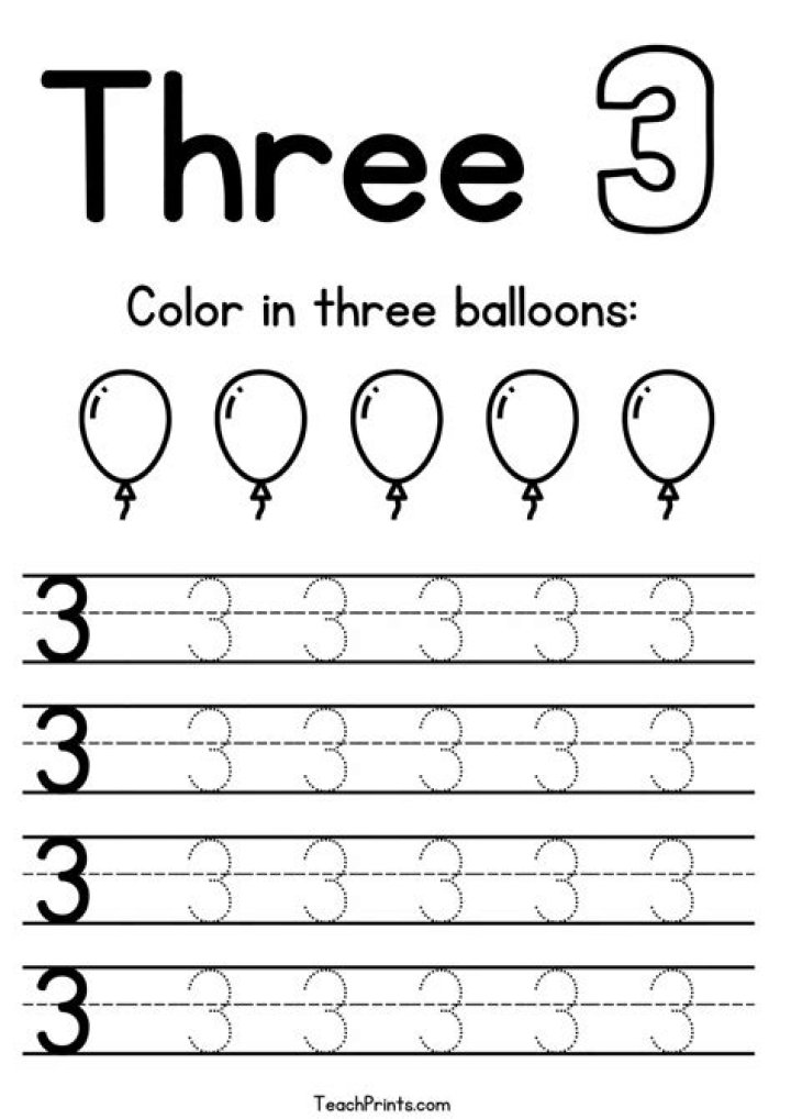1 2 3 Tracing Worksheets PDF for Preschool Kids