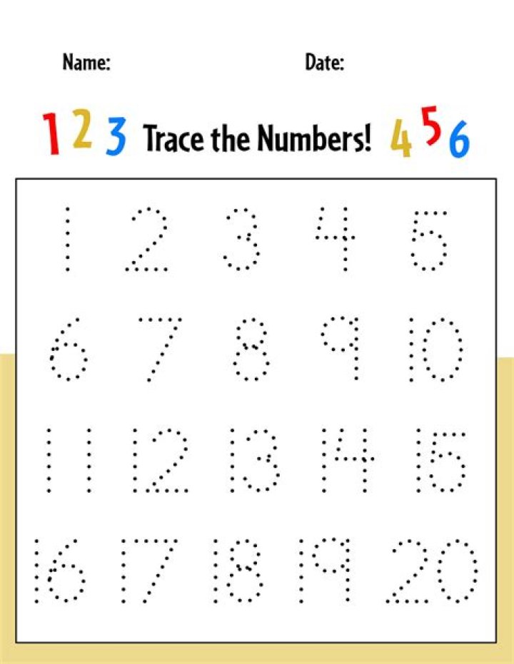 Free 1 to 20 Number Tracing Worksheets PDF for Preschoolers