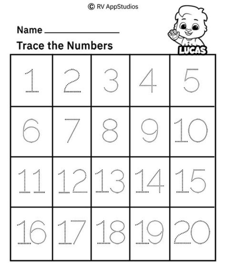 Free 1-20 Tracing Worksheets PDF for Preschool Learning