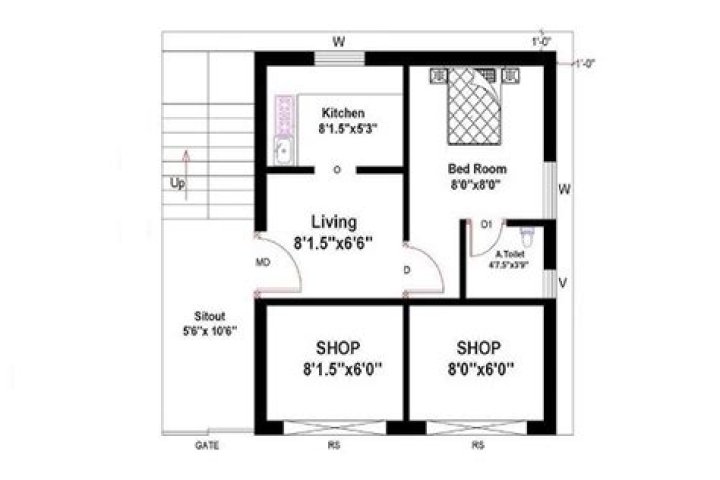 Download 1 BHK House Plan PDF for Free
