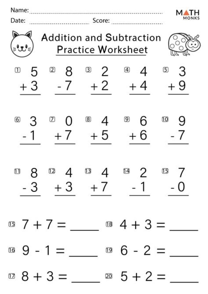 Free 1st Grade Math Worksheets PDF for Instant Download
