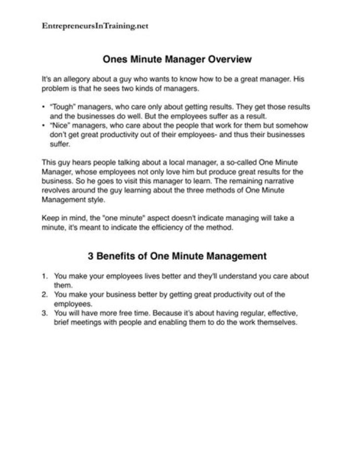 1-Minute Manager Guide: Free PDF Download for Fast Leadership