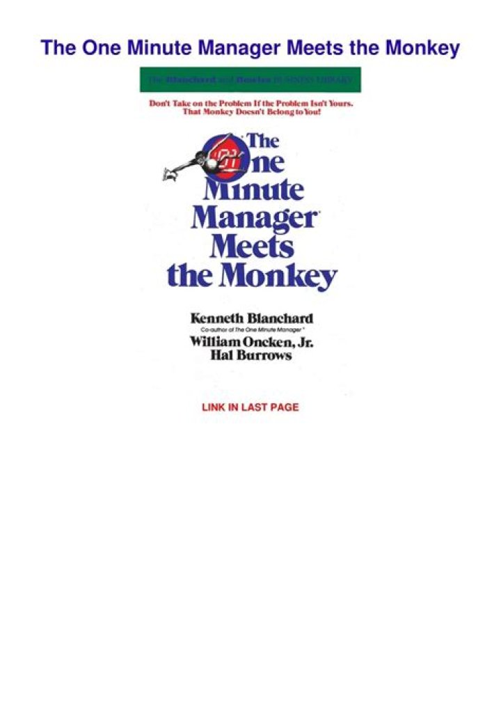 1-Minute Manager Meets the Monkey: The Ultimate Quick Leadership PDF