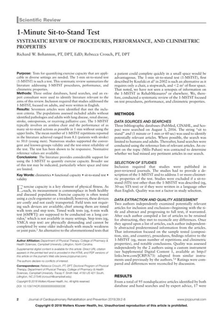 1-Minute Sit to Stand Test PDF: Quick Mobility Check in Under 60 Seconds