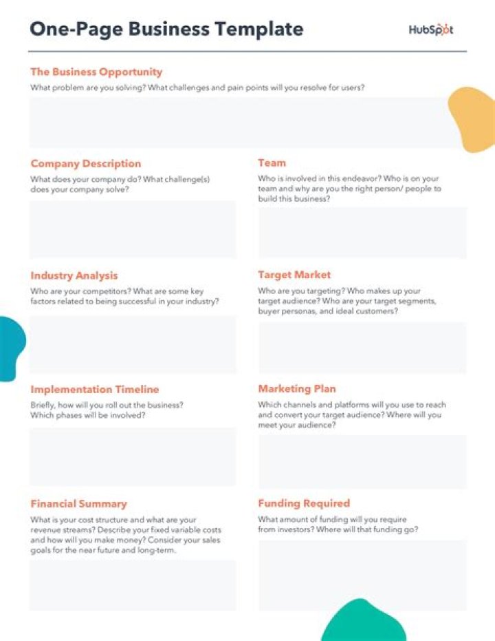 1 Page Business Plan Template PDF – Quick Start & Free Download