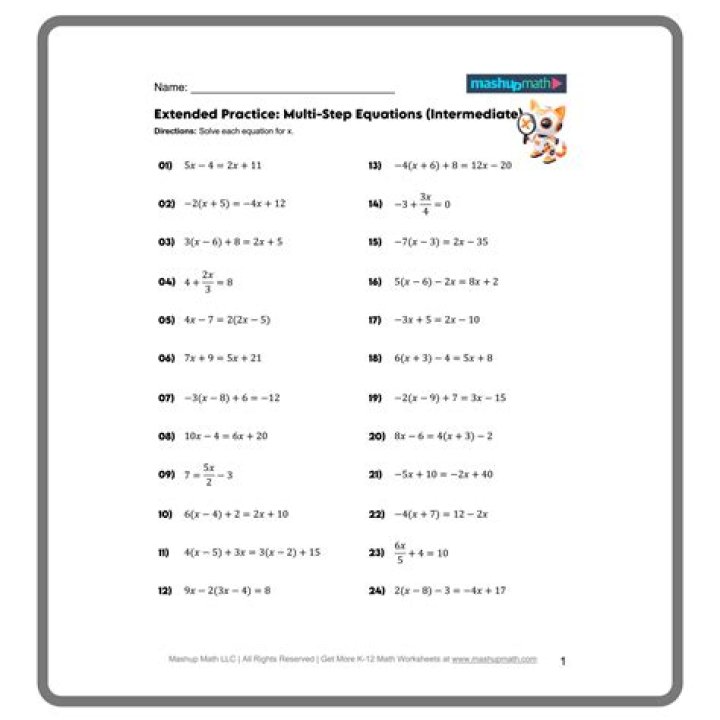 Solve 1 Step Fractions Equations Fast – Free PDF Test