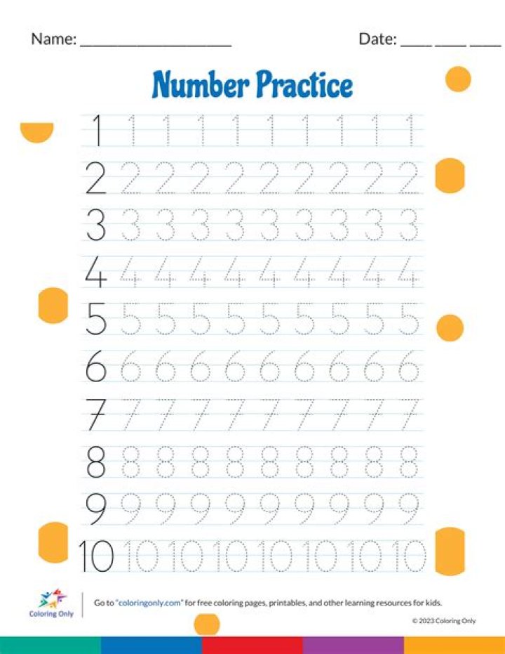 1 to 10 Worksheet PDF for Kids – Free Printable Math Practice
