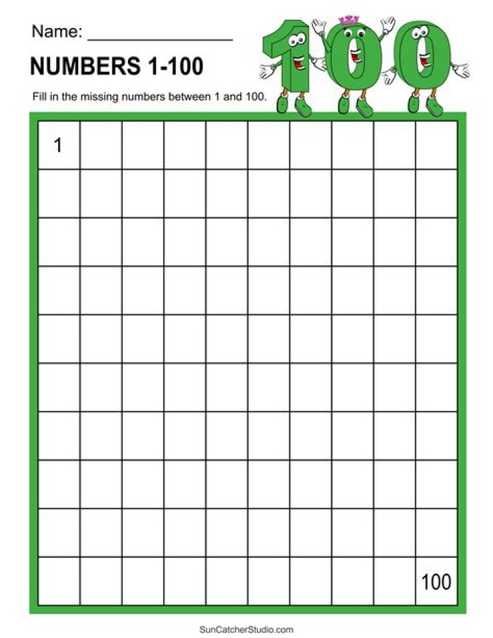 Free 1 to 100 PDF Worksheets for Math Practice