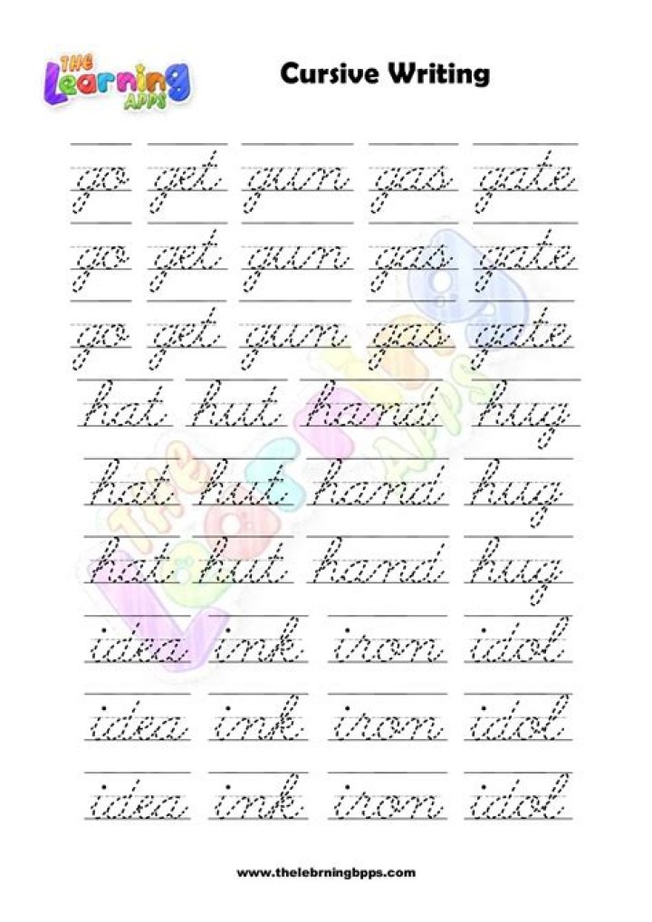 1 to 50 Cursive Spelling Worksheets PDF for Kids & Students