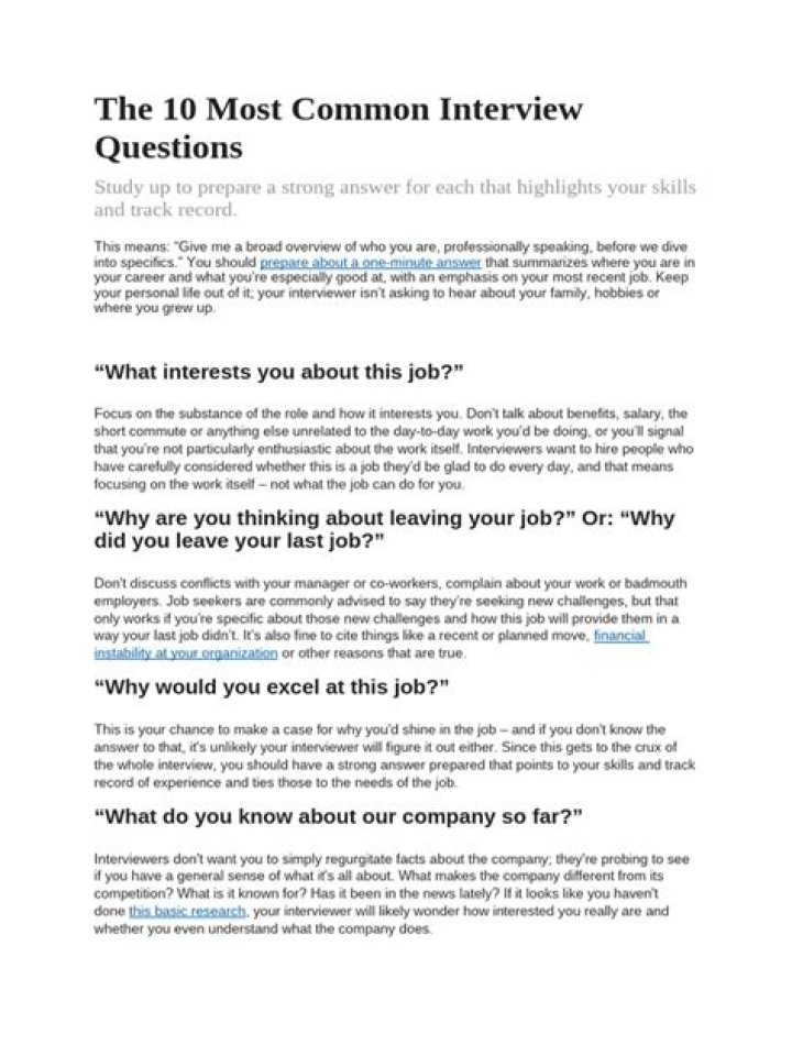 10 Common Interview Questions PDF – Instant Download