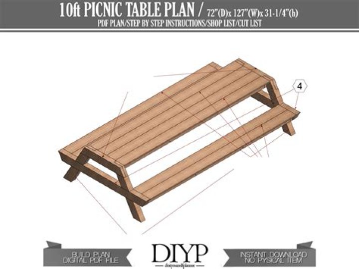 10 Foot Picnic Table Plans PDF – Easy Build & Outdoor Living