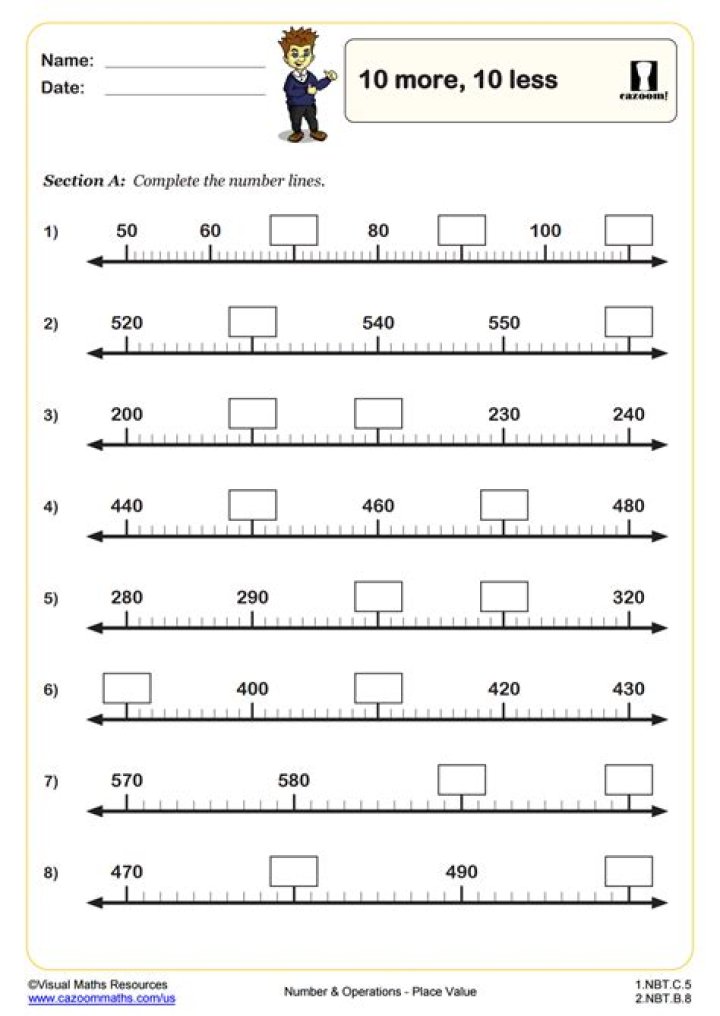 10 More 10 Less Worksheets PDF with Answers | Instant Printable Math Practice