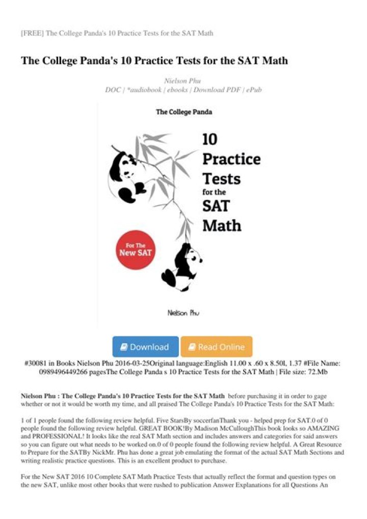 10 SAT Math PDF Practice Tests to Boost Your Score