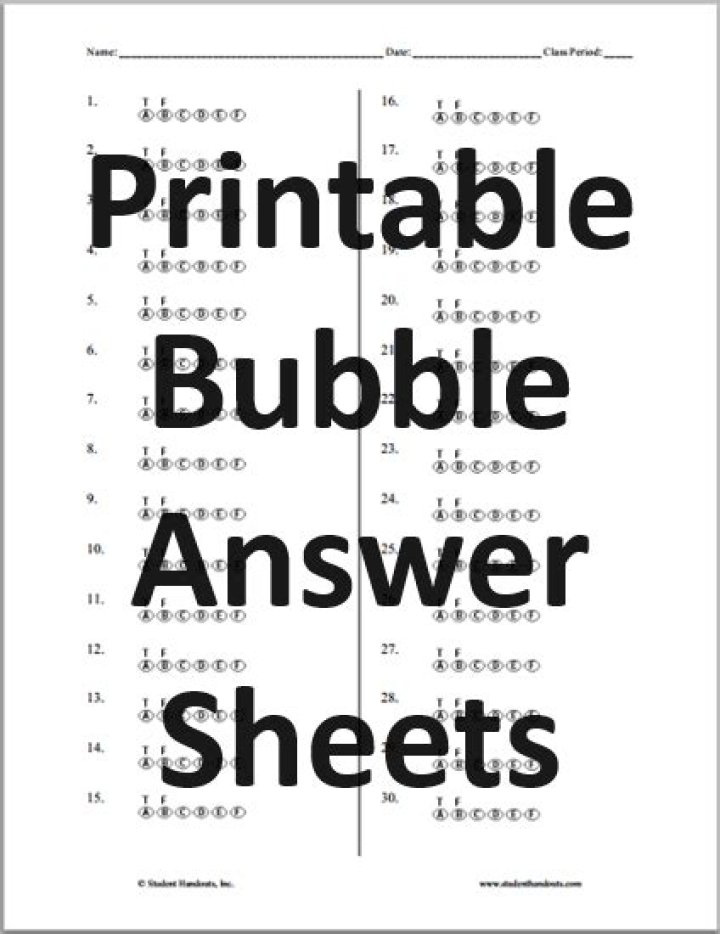 Free 10-Question Bubble Sheet PDF for Quick Grading