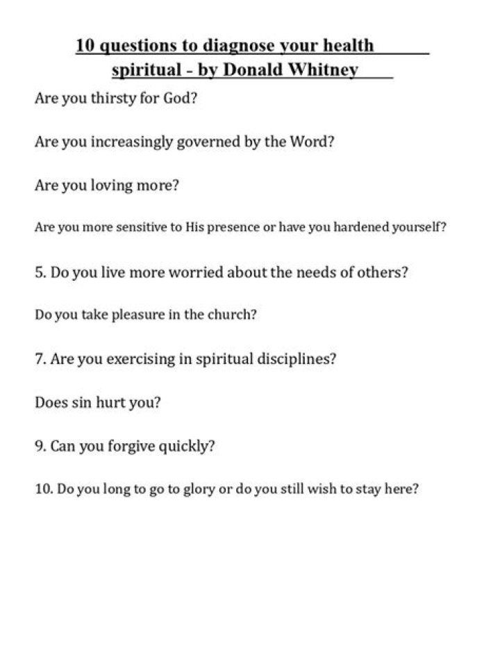 10 Questions to Diagnose Your Spiritual Health PDF – Self-Assessment Guide