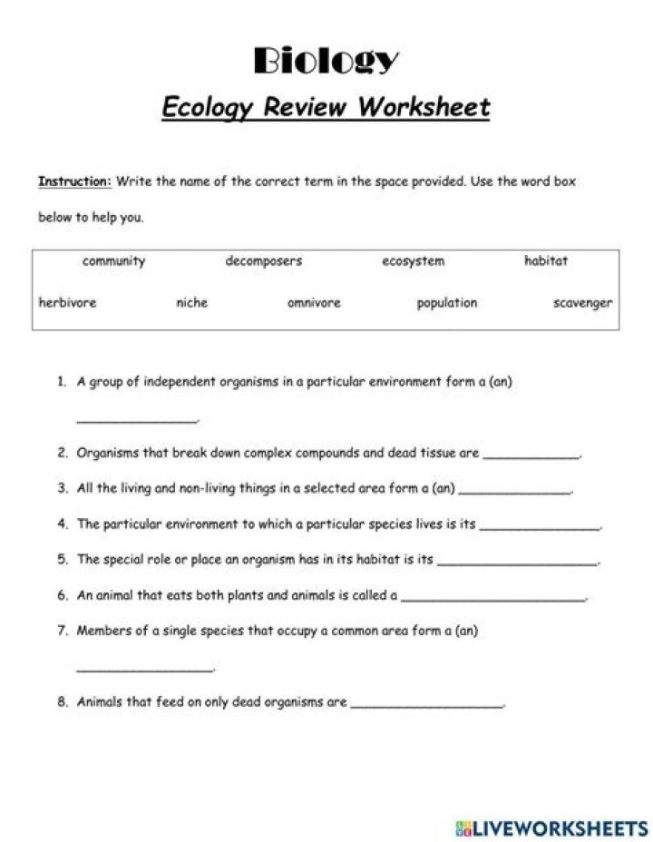 10 Rules of Ecology Worksheet PDF – Free Printable for Students