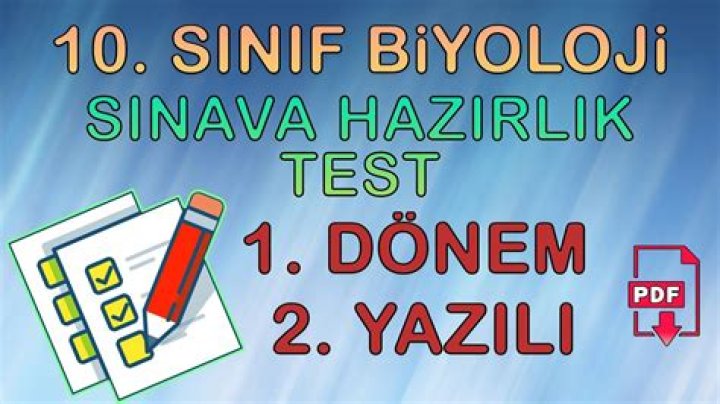 10.sÄ±nÄ±f Biyoloji 1.Ünite Test PDF – Öğrenilecek Kısa Biyoloji Test