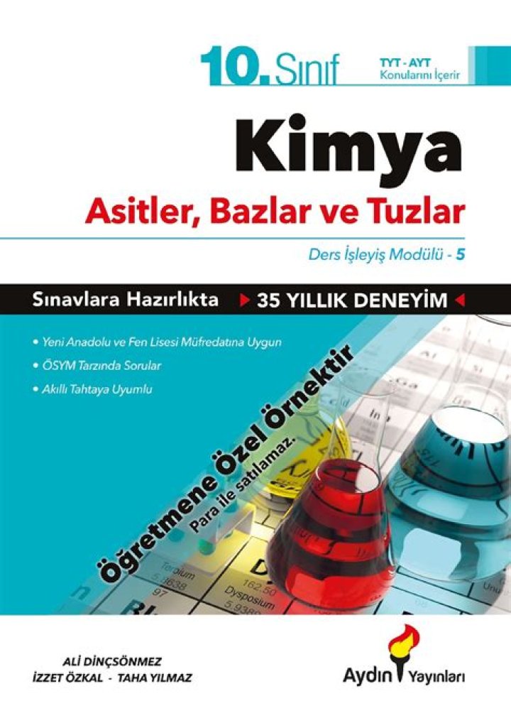 10. Sınıf Kimya Asitler Bazlar ve Tuzlar Test PDF - Hedef Öğrenci İçin