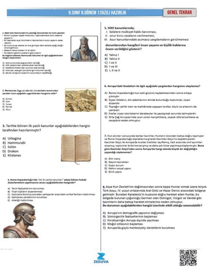 10. Sınıf Sanıf Test PDF – Ünite Teknik Testi Download