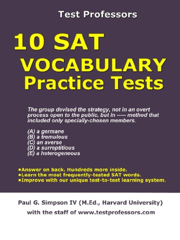 10 SAT Vocabulary Practice Tests PDF | Boost Your Vocabulary Today