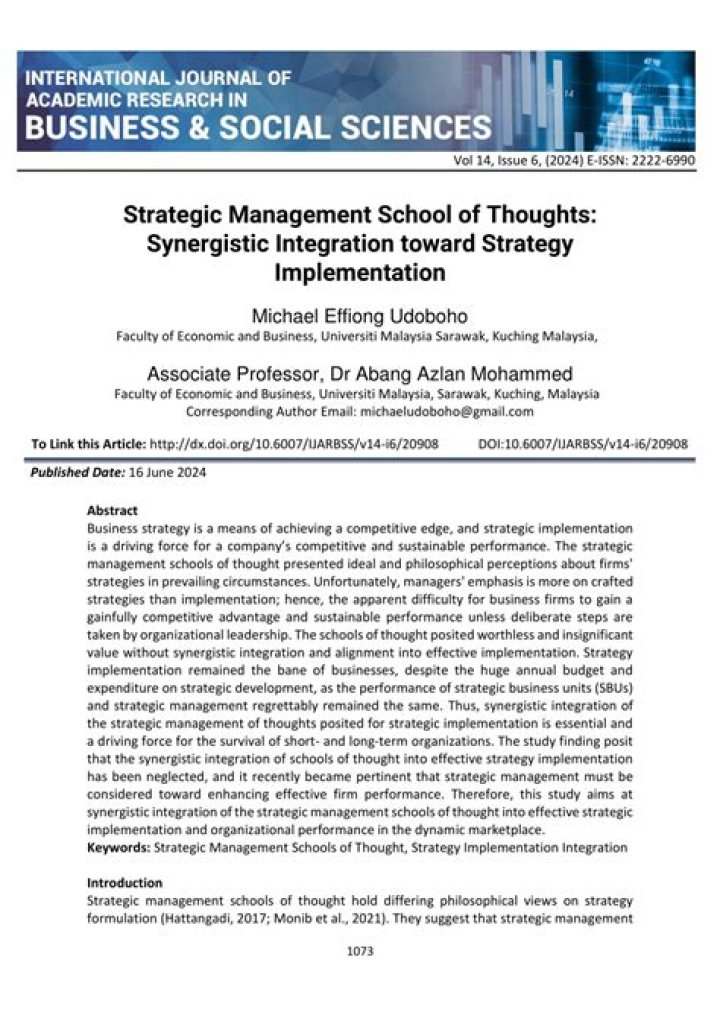 10 Schools of Thought in Strategic Management – A Comprehensive PDF Guide