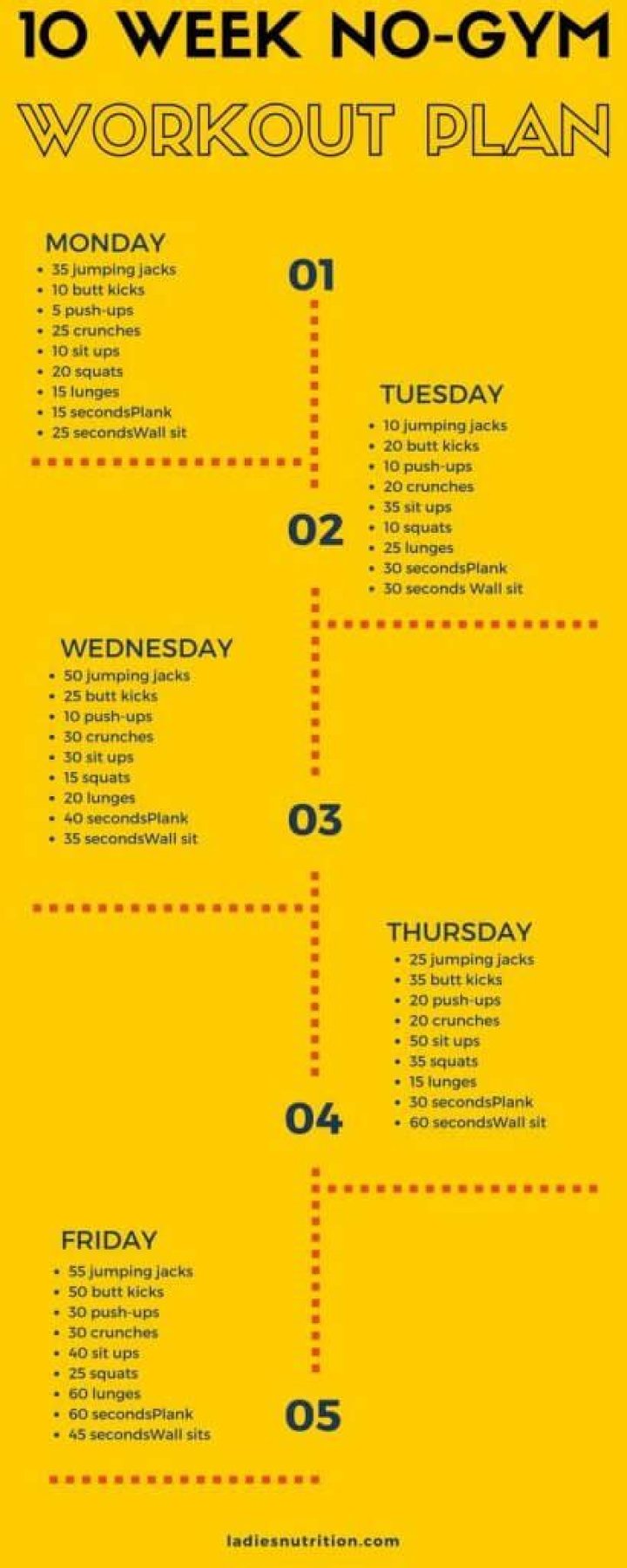 10-Week No Gym Home Workout Plan PDF for Full Body Fitness