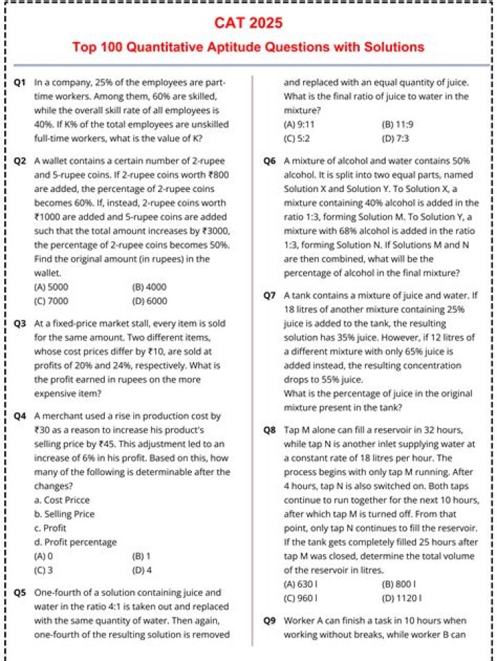 100 Aptitude Questions and Answers PDF – Master Exam Readiness