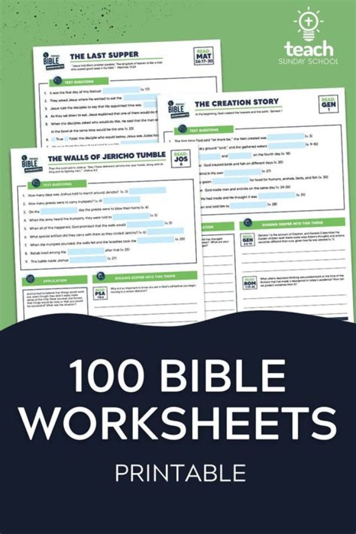 100 Bible Worksheets PDF – Free Printable Study Tools