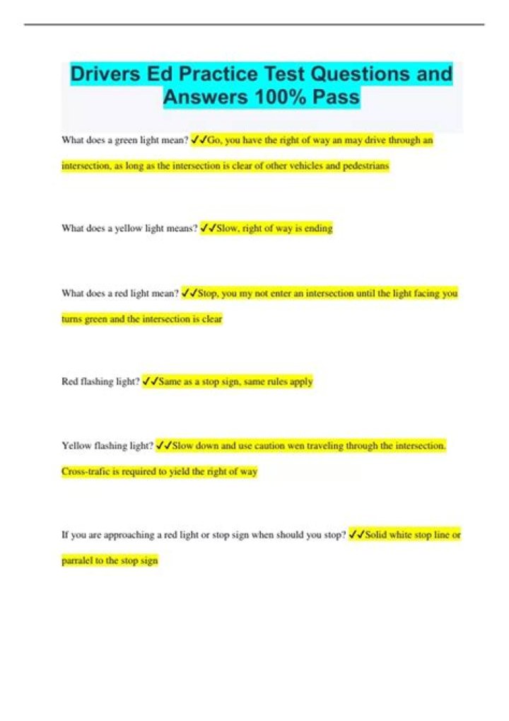 100 Driving Test Questions & Answers PDF for Passing the Exam