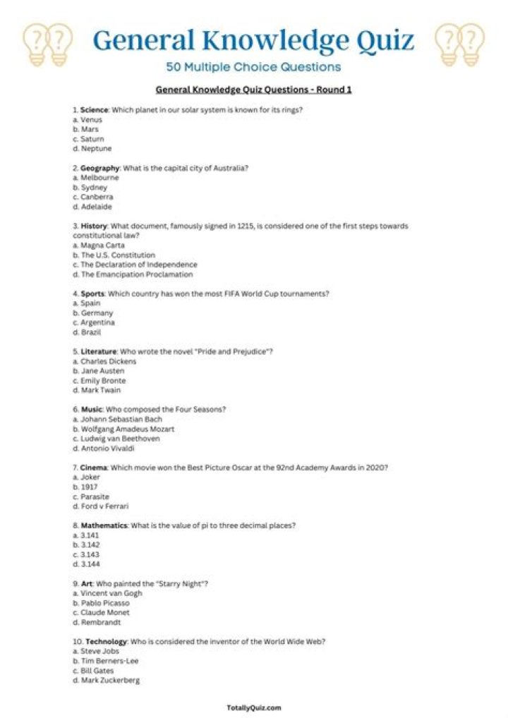 100 General Knowledge Questions PDF: Test Your IQ & Learn Fun Facts