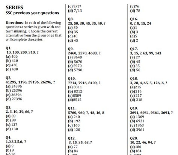 100 Number Series Questions PDF – Master Math with Practice Tests