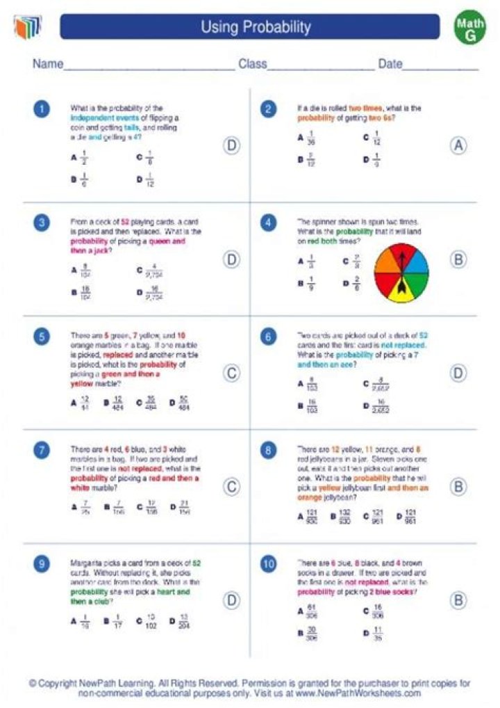 100 Probability Questions with Answers PDF – Download Now