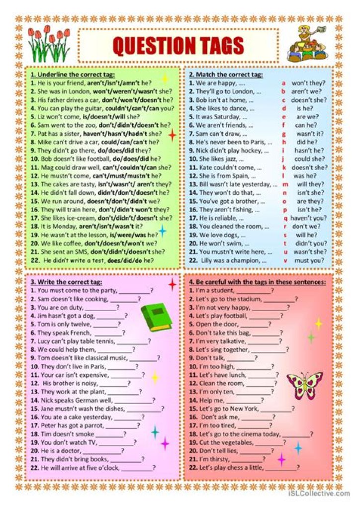 100 Question Tag with Answers PDF Free Download