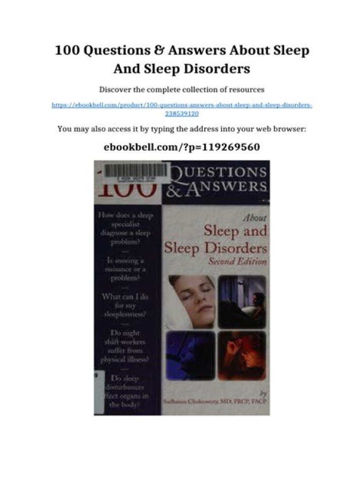 100 Questions & Answers About Sleep and Sleep Disorders – A Complete PDF Guide