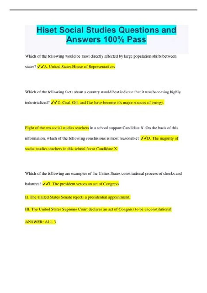 100 Social Studies Questions and Answers PDF: Study Smarter