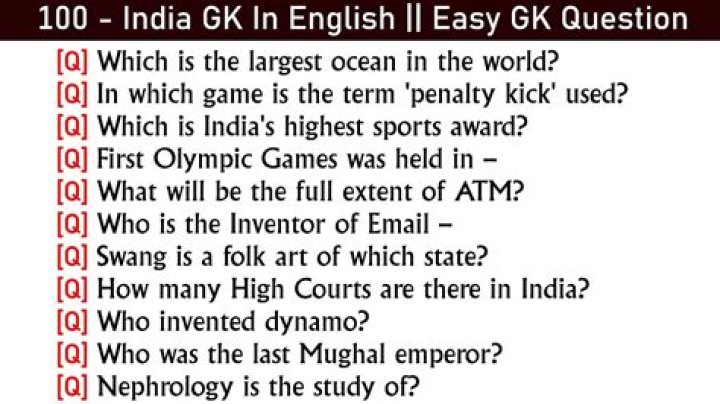 1000 GK Questions and Answers in English PDF Download