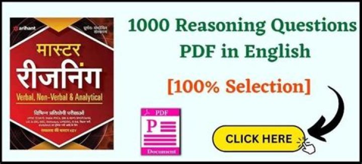 1000 Reasoning Questions PDF in English for Exam Prep & Critical Thinking Practice