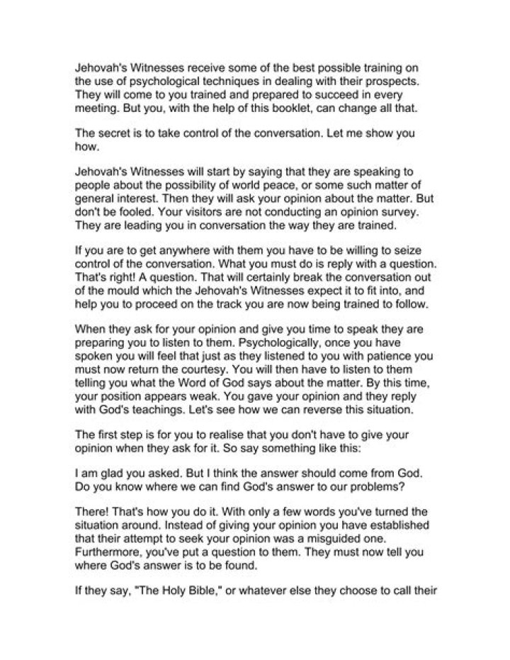 101 Questions for Jehovah's Witnesses PDF – Download Now