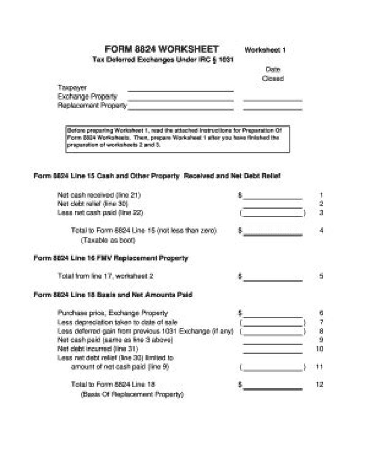 Free 1031 Exchange Worksheet PDF for Tax-Free Real Estate Investing