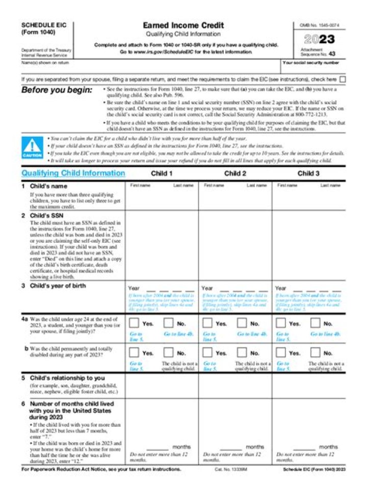 Earned Income Credit Worksheet 2016 PDF Form 1040 Line 64A