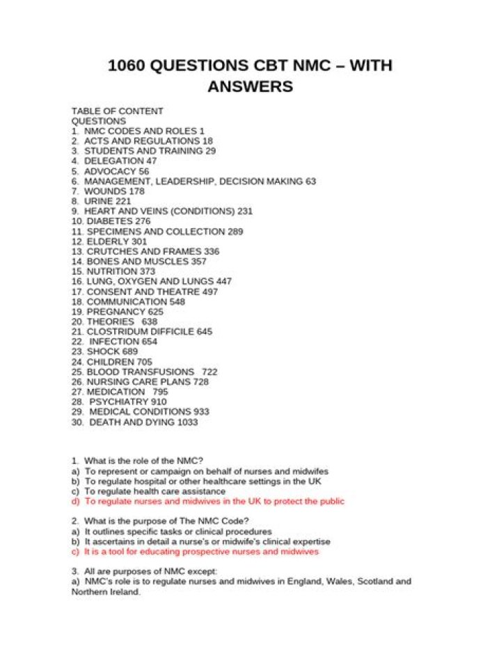 Free 1060 CBT Questions & Answers PDF Download – NHS Exam Prep