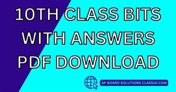 10th Class Maths Bits with Answers PDF – Download Now