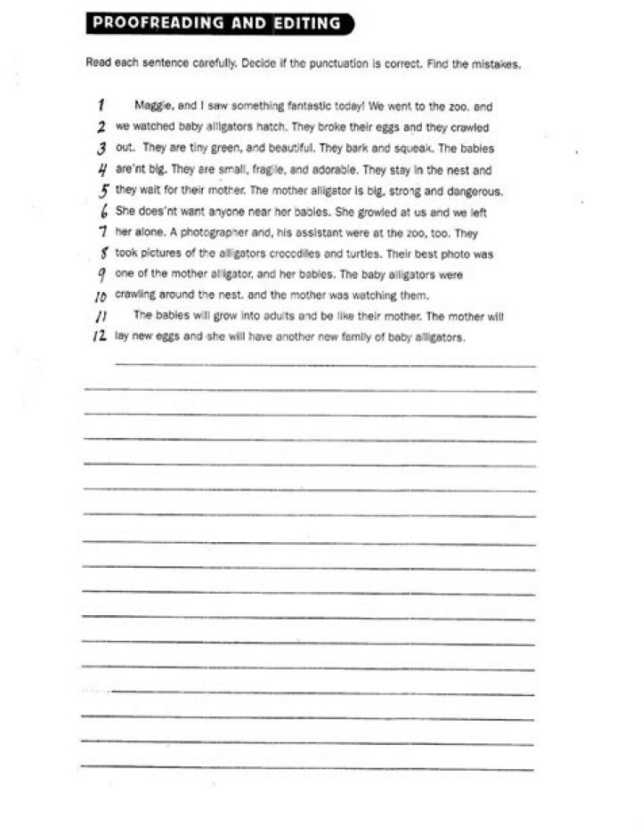 10th Grade English Editing & Writing Worksheet PDF for High School Students