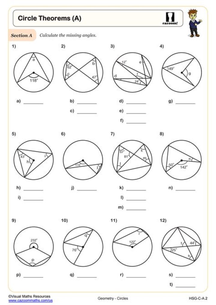 10th Grade Geometry Worksheets PDF with Answers - Free Printable