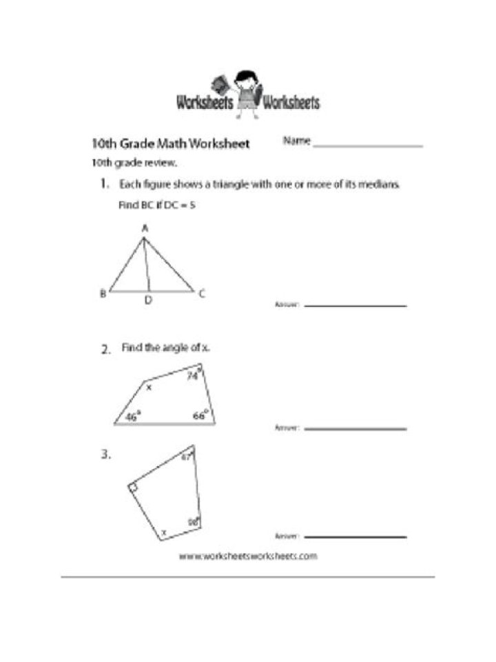 10th Grade Geometry Worksheets PDF – Download Free Practice PDFs
