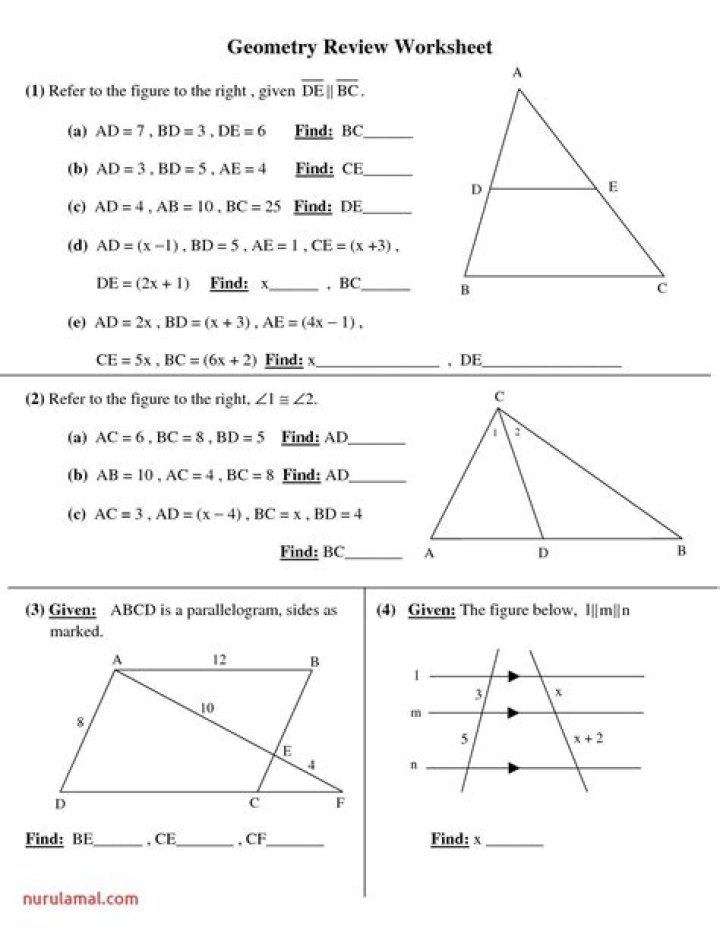 10th Grade High School Geometry Worksheets PDF – Download Free Practice PDFs
