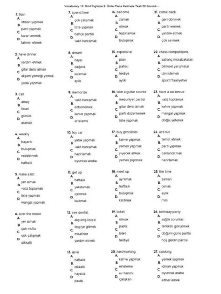 10th Grade Vocabulary Test PDF – Free Download & Practice